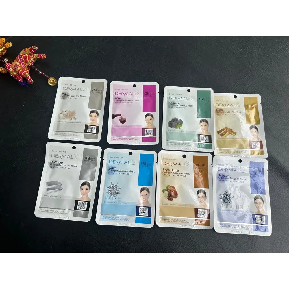 Dermal Collagen Essence Mask Sheet Variety Pack 8 Count K-Beauty Skincare NIP